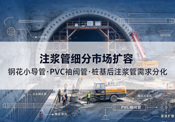 噶尔注浆管细分市场扩容，隧道钢花小导管、PVC 袖阀管、桩基后注浆管需求分化